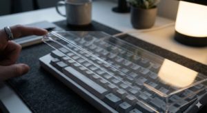 HHKB用ルーフは、キーボードを「シャットダウン」する物理カバーだ。